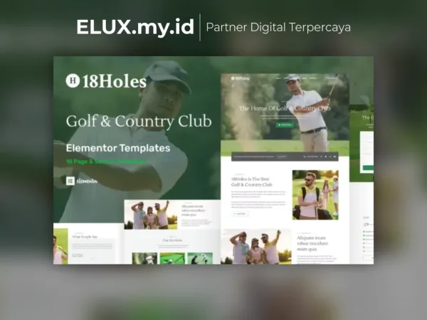Foto Asli 18holes Golf Country Club Website Elementor Template Kit Lifetime