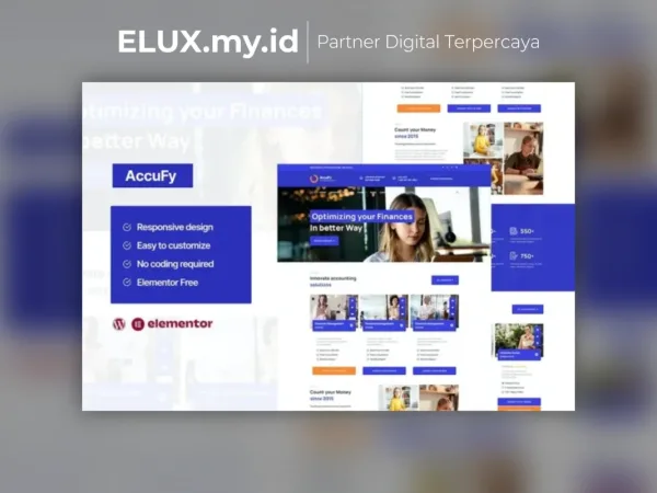 Foto Asli Accufy Accounting Consultant Service Elementor Template Kit Lifetime