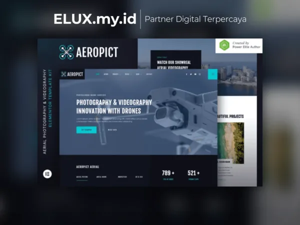 Foto Asli Aeropict Drone Aerial Photography Videography Elementor Template Kit