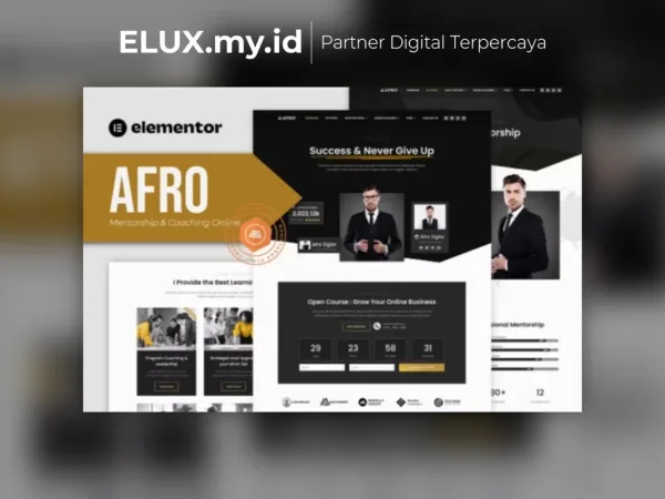 Foto Asli Afro Mentorship Coaching Online Elementor Template Kit Lifetime