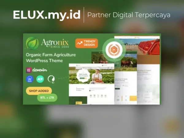Tampilan Agronix Organic Farm Agriculture Wordpress Theme