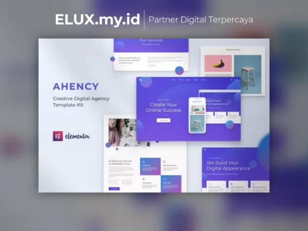 Tampilan Ahency Creative Digital Agency Elementor Template Kit Lifetime