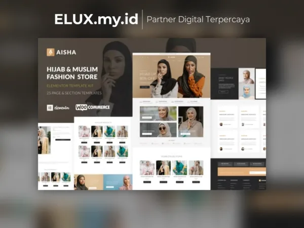 Detail Produk Aisha Hijab Muslim Wear Store Elementor Template Kit Lifetime