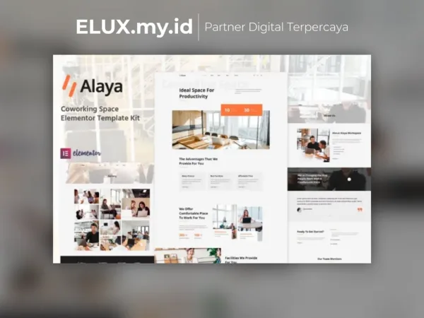 Detail Produk Alaya Coworking Space Elementor Template Kit Lifetime Unlimited