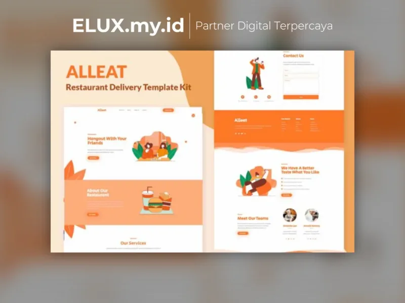 Tampilan Alleat Restaurant Elementor Template Kit Lifetime Unlimited Domain
