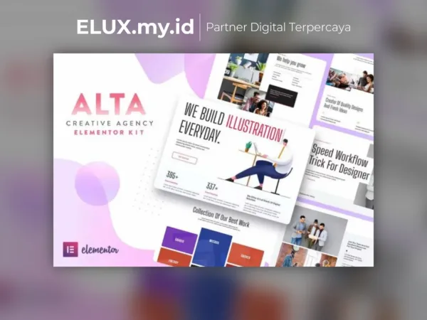Tampilan Alta Creative Agency Elementor Template Kit Lifetime Unlimited Domain