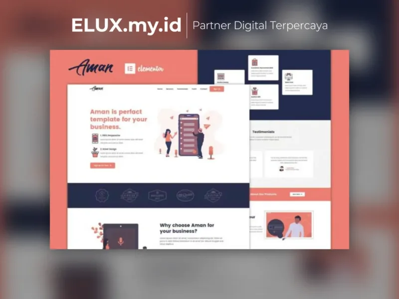 Foto Asli Aman Multipurpose Elementor Template Kit Lifetime Unlimited Domain