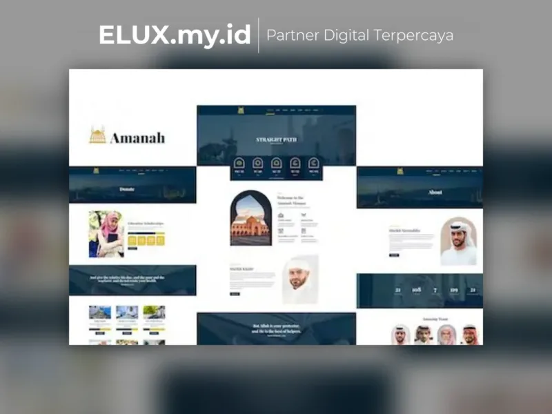 Detail Produk Amanah Mosque Islamic Center Elementor Template Kit Lifetime