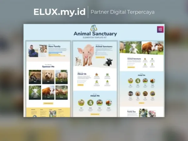 Lisensi Resmi Animal Sanctuary Non Profit Template Kit Lifetime Unlimited Domain