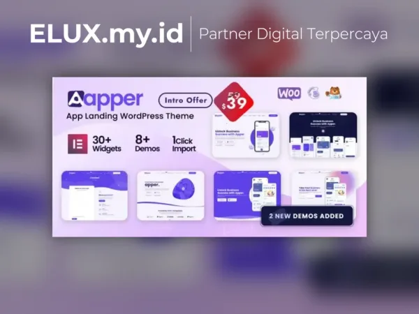 Tampilan Apper App Landing Page Multi Concept Wordpress Theme