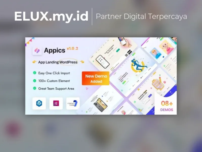 Tampilan Appics App Landing Page Wordpress Theme