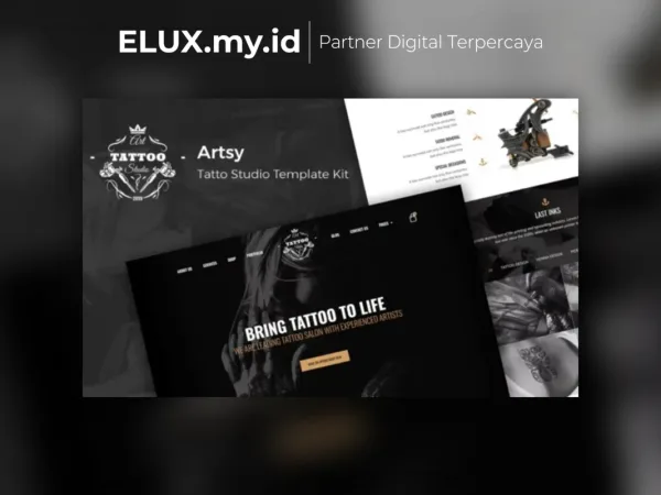 Foto Asli Artsy Tattoo Studio Elementor Template Kit Lifetime Unlimited Domain