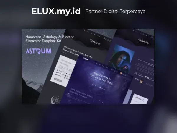 Tampilan Astrum Horoscope Astrology Esoteric Magic Elementor Template Kit