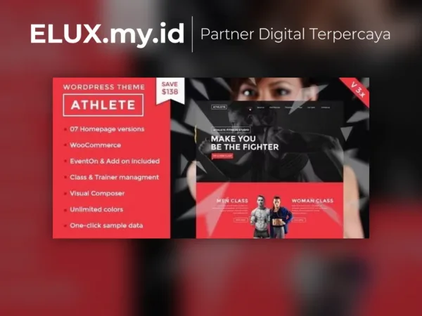 Lisensi Resmi Athlete Fitness Gym And Sport Wordpress Theme