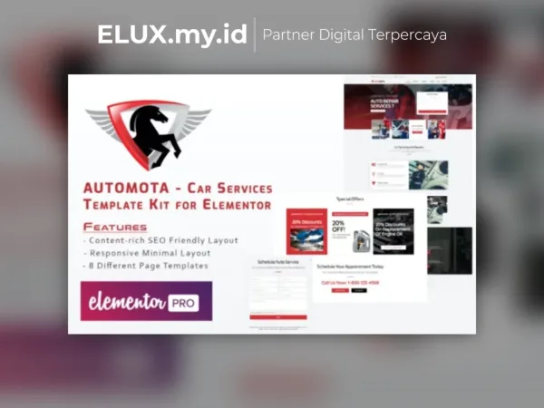 Lisensi Resmi Automota Car Repair Services Template Kit Lifetime Unlimited