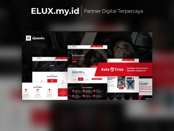 Tampilan Autotrics Car Repair Auto Service Elementor Template Kit Lifetime