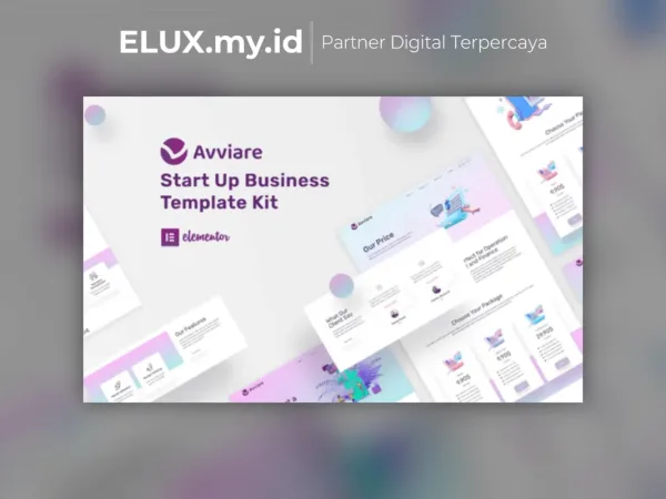 Jual Avviare Start Up Business Elementor Template Kit Lifetime Unlimited Domain