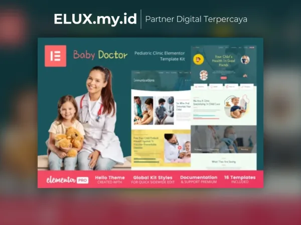 Tampilan Baby Doctor Pediatric Clinic Elementor Template Kit Lifetime Unlimited