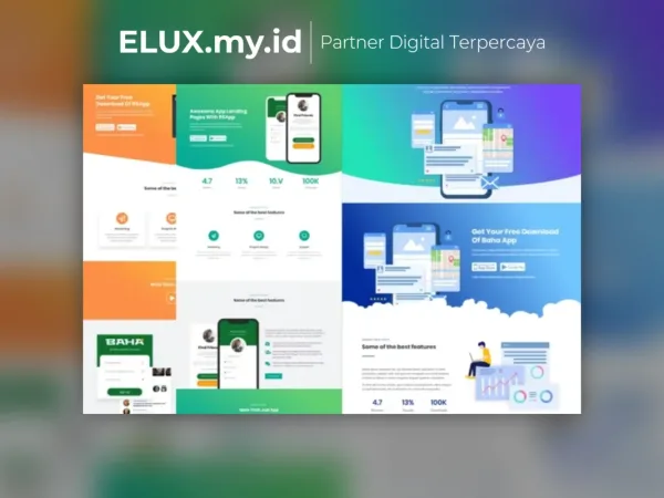 Lisensi Resmi Baha Apps Landing Elementor Template Kit Lifetime Unlimited Domain