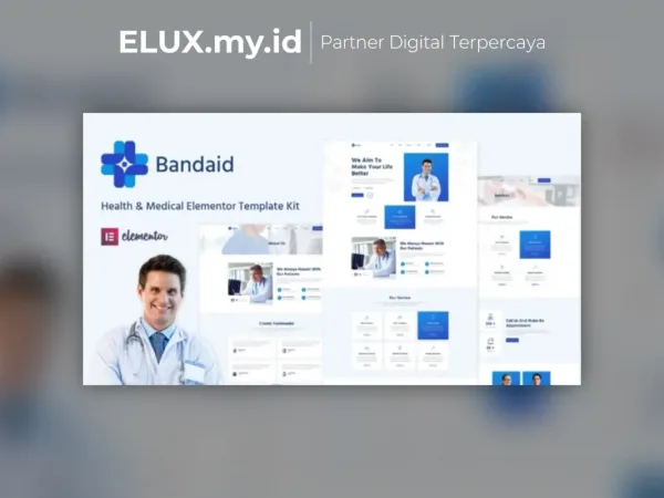 Tampilan Bandaid Health Medical Elementor Template Kit Lifetime Unlimited Domain