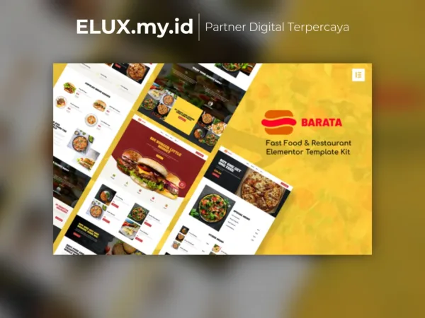 Foto Asli Barata Fast Food Burger Elementor Template Kit Lifetime Unlimited