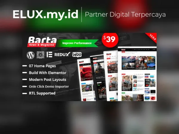 Lisensi Resmi Barta News Magazine Wordpress Theme