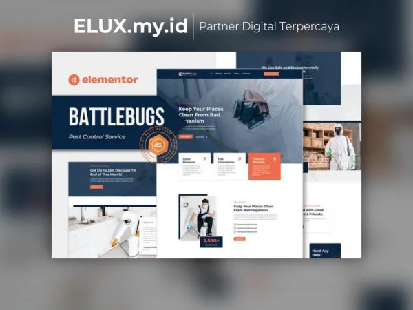 Jual Battlebugs Pest Control Service Elementor Template Kit Lifetime Unlimited