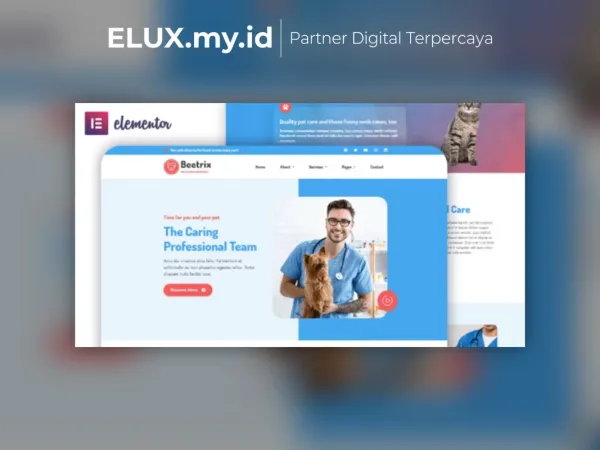 Foto Asli Beetrix Pet Clinic Hospital Elementor Template Kit Lifetime Unlimited