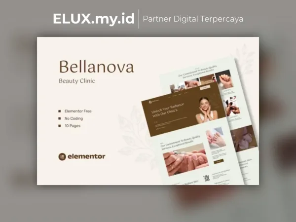 Detail Produk Bellanova Beauty Clinic Elementor Template Kit Lifetime Unlimited