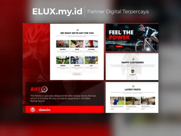 Detail Produk Bikeo Cycling Club Elementor Template Kit Lifetime Unlimited