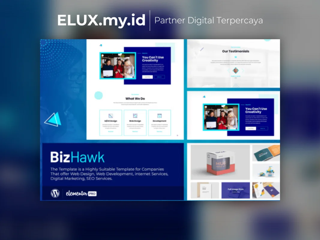 Marketplace Theme, Plugin & Template WordPress Premium Tampilan Bizhawk Corporate Agency Elementor Template Kit Lifetime Unlimited