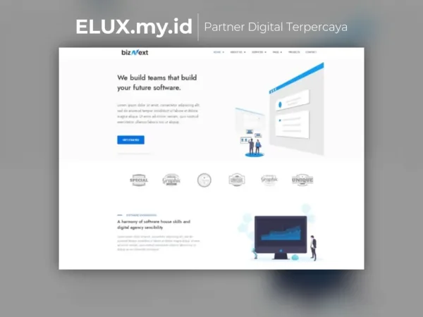 Detail Produk Biznext Corporate Business Template Kit Lifetime Unlimited Domain