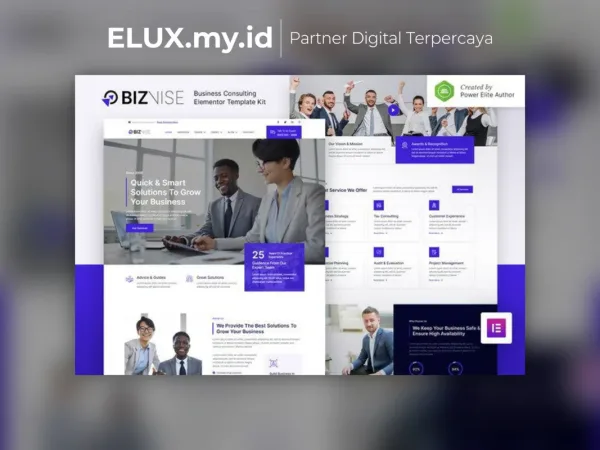 Jual Biznise Business Consulting Elementor Template Kit Lifetime Unlimited