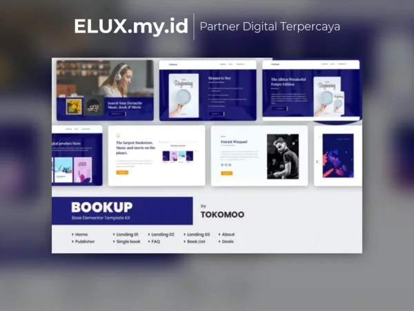 Foto Asli Bookup Book Store Elementor Template Kit Lifetime Unlimited Domain