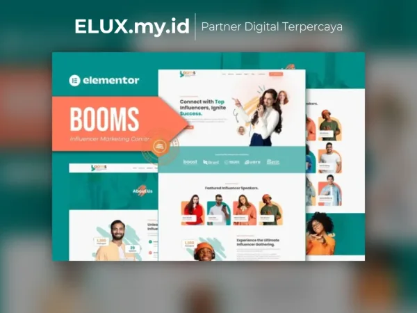Jual Booms Influencer Marketing Conference Elementor Template Kit Lifetime