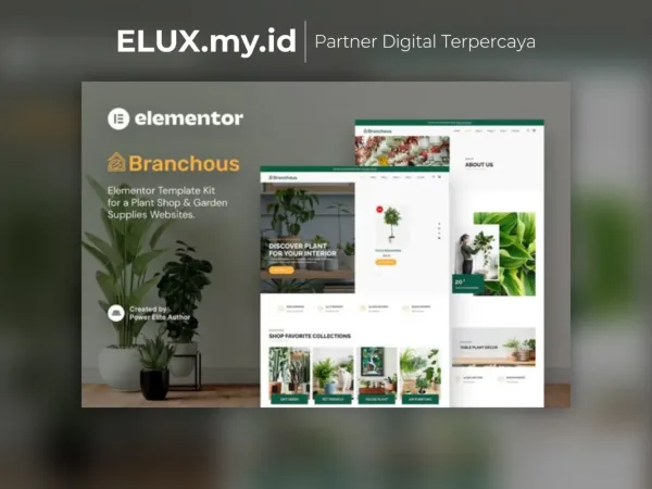 Lisensi Resmi Branchous Plant Garden Store Elementor Template Kit Lifetime