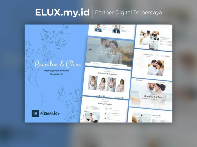 Brandon Clara Wedding Event Invitation Elementor Detail Produk Brandon Clara Wedding Event Invitation Elementor Template Kit