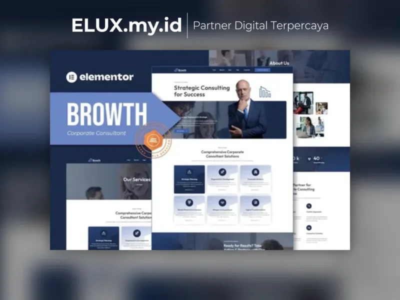 Jual Browth Corporate Consultant Elementor Template Kit Lifetime Unlimited