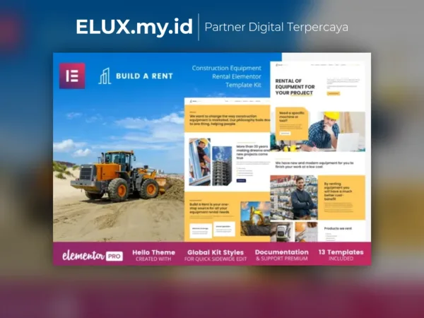 Detail Produk Build A Rent Construction Equipment Rental Elementor Template Kit