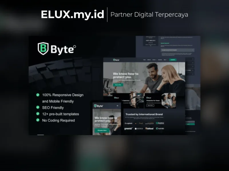 Detail Produk Byte Cyber Security Business Elementor Template Kit Lifetime