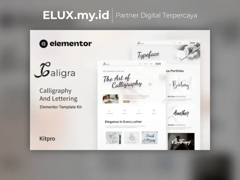 Jual Caligra Calligraphy Lettering Elementor Template Kit Lifetime Unlimited