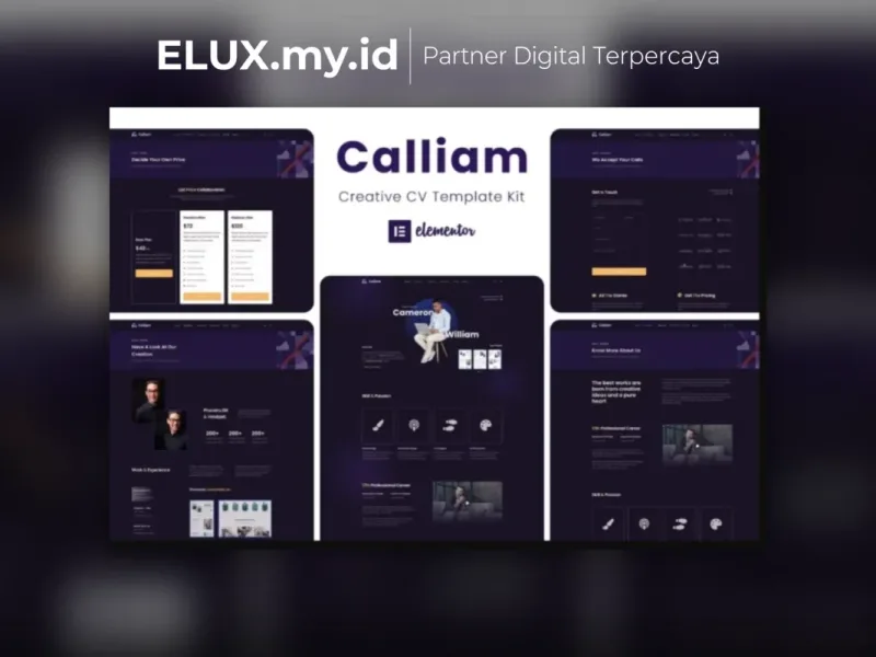 Calliam Creative Cv Elementor Template Kit Tampilan Calliam Creative Cv Elementor Template Kit Lifetime Unlimited Domain