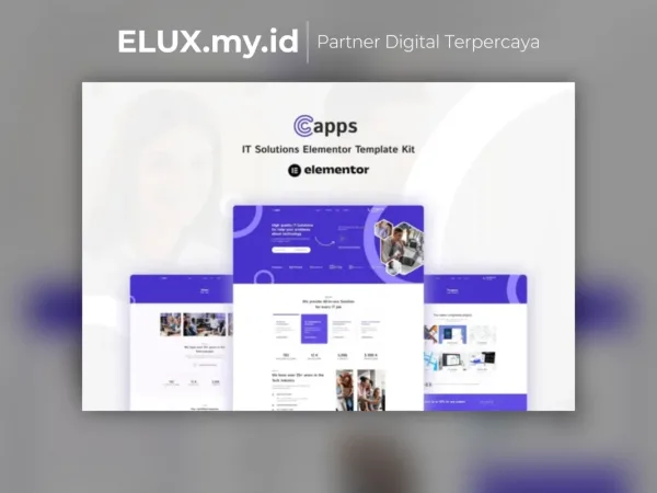 Tampilan Capps It Solutions Elementor Template Kit Lifetime Unlimited Domain