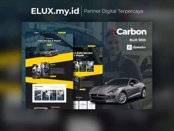 Jual Carbon Car Service Elementor Template Kit Lifetime Unlimited Domain
