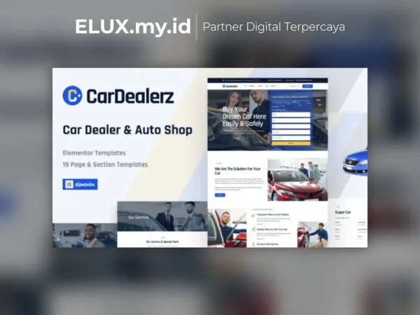 Jual Cardealerz Auto Dealer Auto Shop Website Elementor Template Kit Lifetime