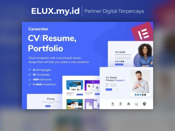 Foto Asli Careerster Cv Resume Elementor Template Kit Lifetime Unlimited Domain