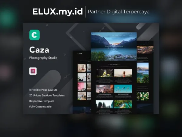 Detail Produk Caza Photography Studio Elementor Template Kit Lifetime Unlimited