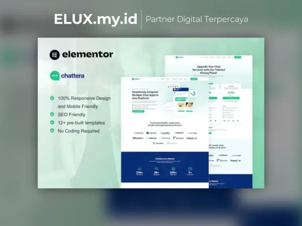 Foto Asli Chattera Saas Chat Service Company Elementor Kit Lifetime Unlimited