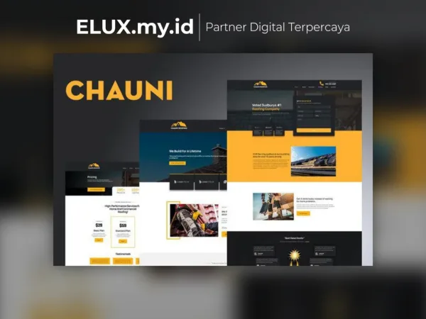 Tampilan Chauni Roofing Elementor Template Kit Lifetime Unlimited Domain