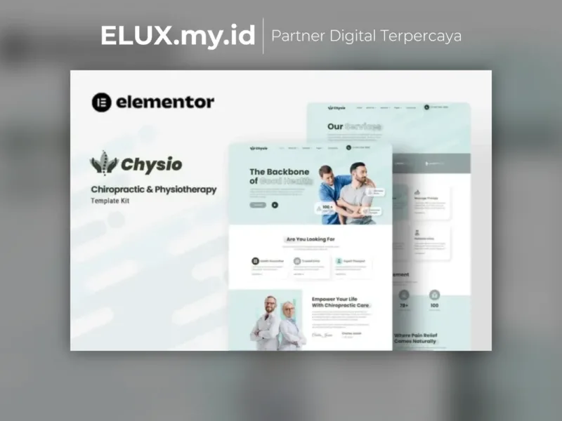 Tampilan Chysio Chiropractic Physiotherapy Elementor Template Kit Lifetime